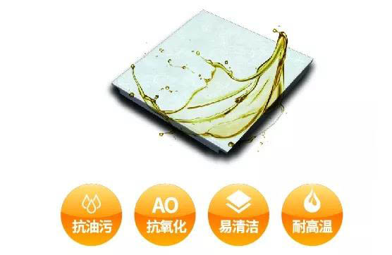 抗油污、抗氧化、易清潔、耐高溫